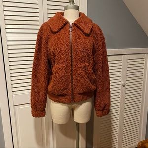 Aeropostale Brick Red Sherpa Women Jacket (S)